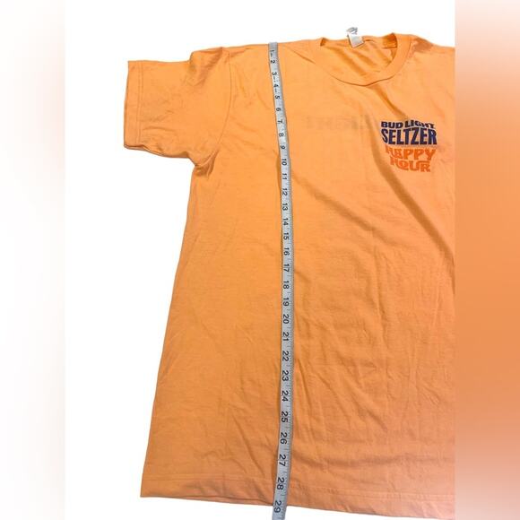 Tultex Bud Light T-shirt Crewneck Orange Happy Hour Size Large - Picture 7 of 7